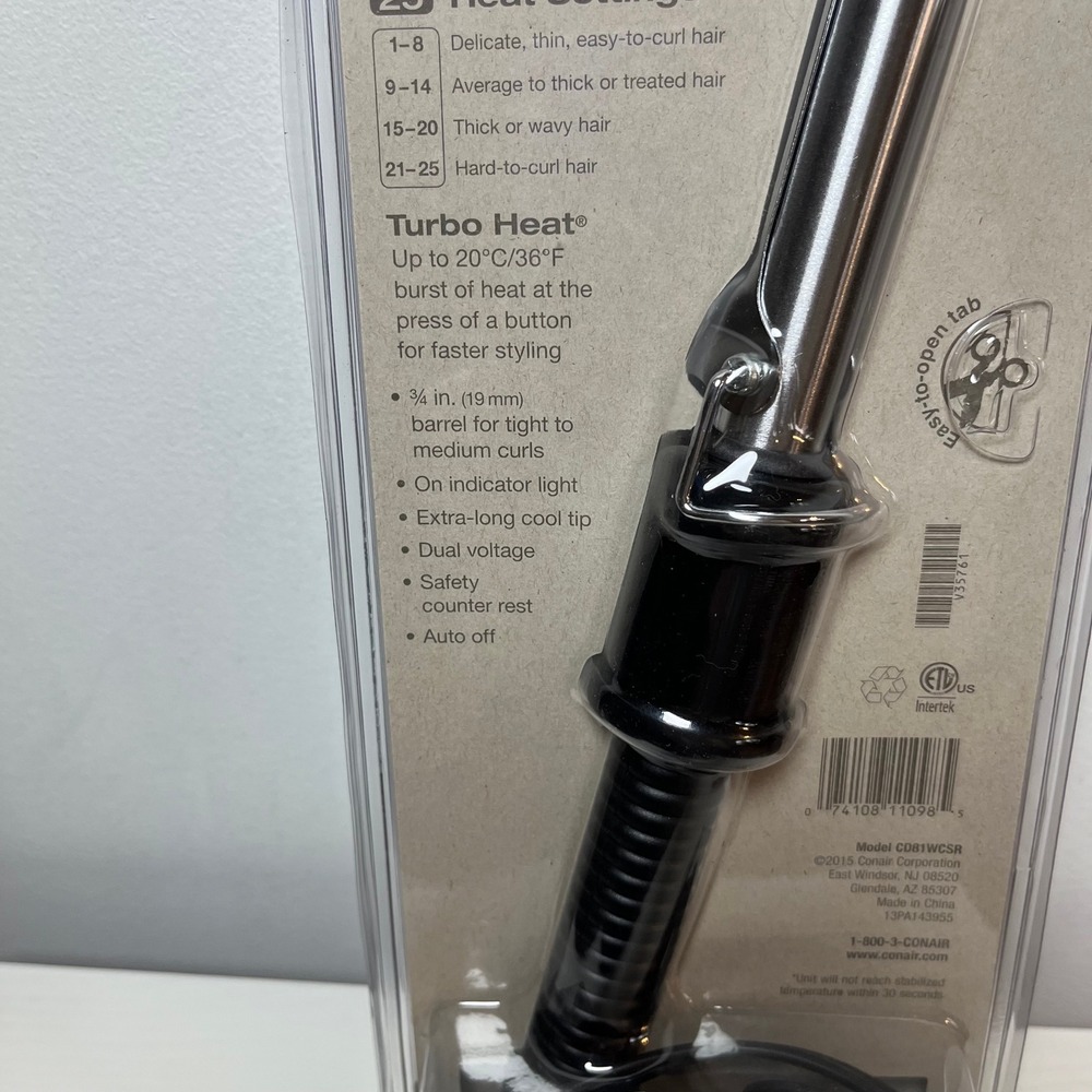 NEW Conair Hot Sticks Curling Iron 3/4 Inch Barrel Silver‎ CD81WCSR Instant Heat - Picture 8 of 9